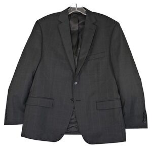Collection by Michael Strahan Mens 42S Black Plaid Two Button‎ Wool Blend Blazer